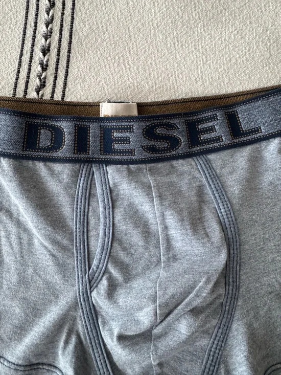 Diesel Light Blue Cotton Stretch Boxer Briefs with Branded Waistband size M - Picture 2 of 5
